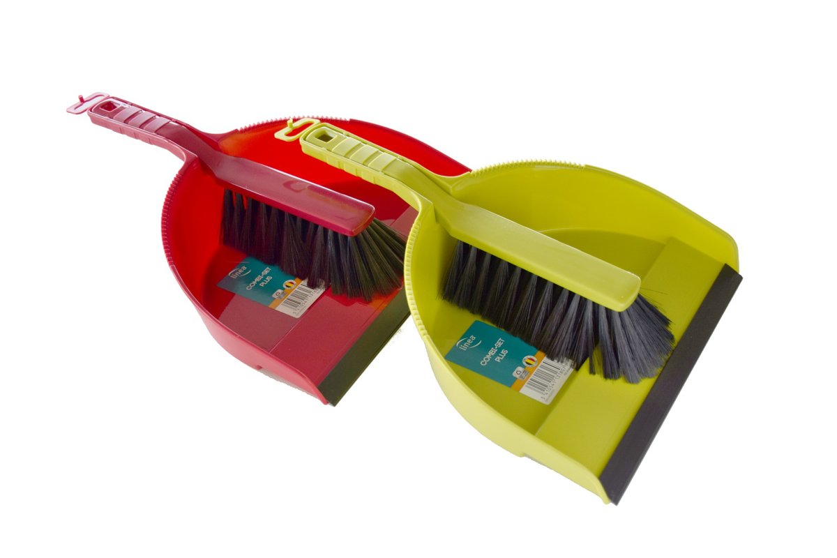 Stoffer + blik - Linea - Kunststof met rubberrand